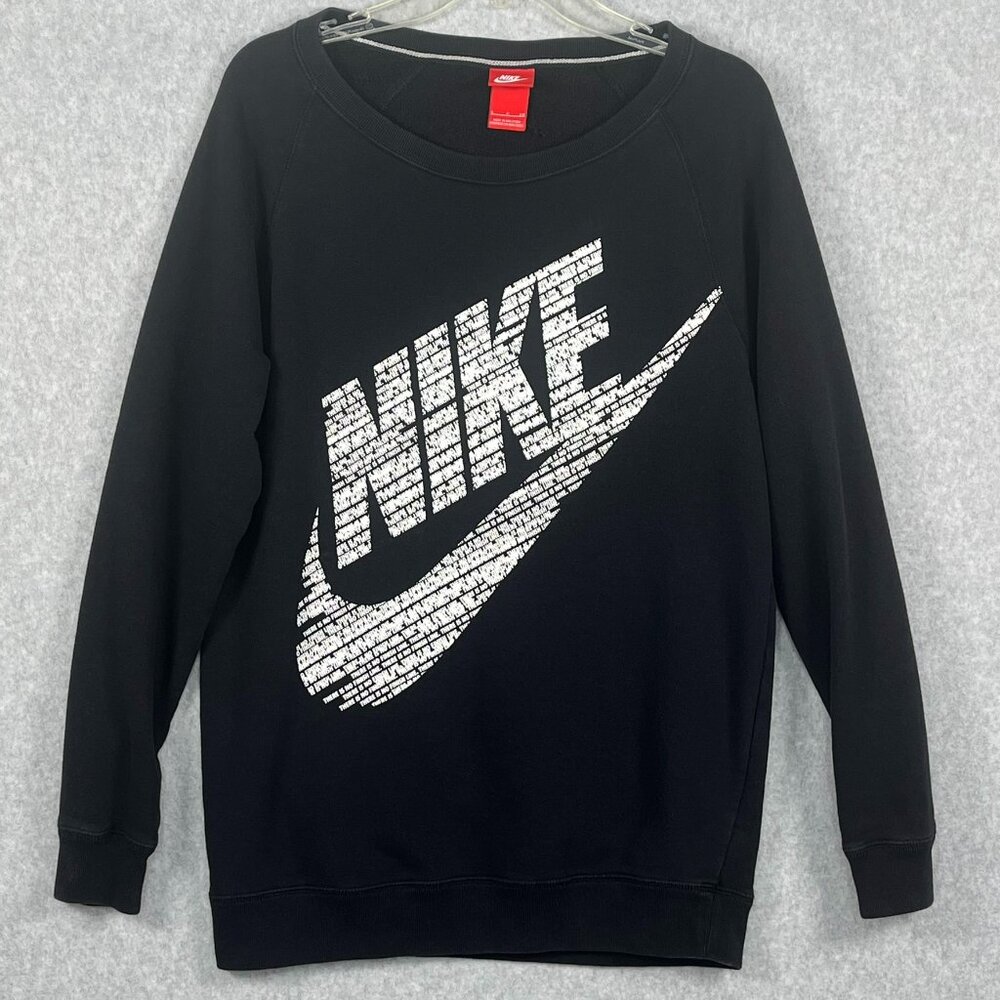 Nike Rally Mikina Boyfriend Crew Sweatshirt Small Black Oversize No Finish Line